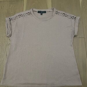 Fred David Women's Light Beige Short Sleeve Top